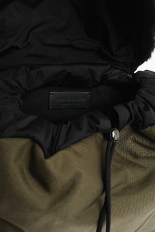Nylon Backpack with Fur Inserts