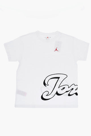 AIR JORDAN Solid-Color Crewneck T-Shirt with Printed Logo