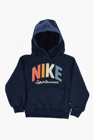 Felpa Hoodie in Cotone Felpato con Logo in Rilievo