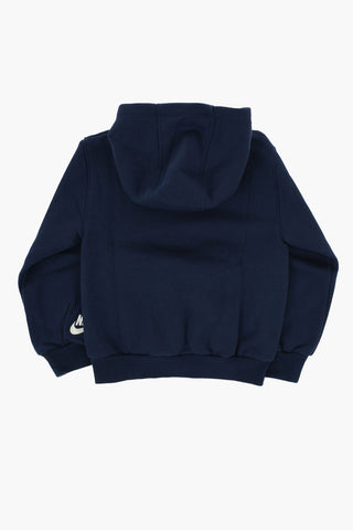 Felpa Hoodie in Cotone Felpato con Logo in Rilievo