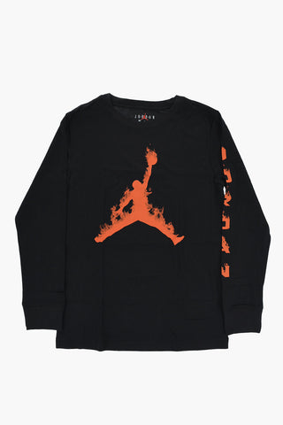 AIR JORDAN T-Shirt Girocollo a Maniche Lunghe con Stampa Frontale