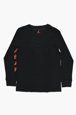 AIR JORDAN Long-Sleeve Crewneck T-Shirt with Front Print