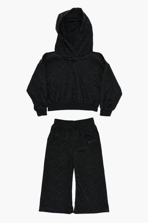Quilted Velour Hoodie And Joggers Set COZY