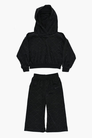 Quilted Velour Hoodie And Joggers Set COZY