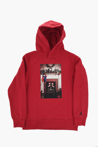 AIR JORDAN Printed Fleeced Cotton Hoodie