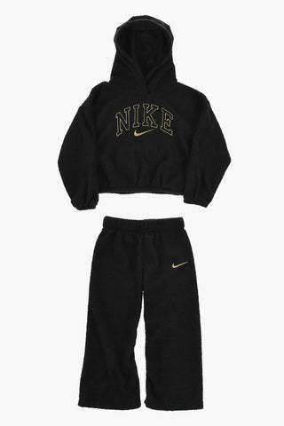Set SWOOSH SPIRIT 코튼 테리 스웨트셔츠 및 조거 팬츠 골드 자수