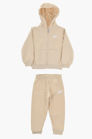 Set Hoodie Und Joggers Aus Baumwollfleece Einfarbig