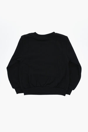 Crewneck Cotton Fleece Sweatshirt with Front Logo