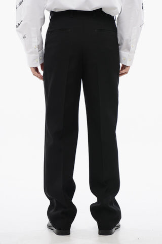 High-Waist Wool Trousers with Double Pleats
