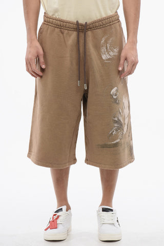 Brushed Cotton S.MATHHERW Printed Jogger Shorts