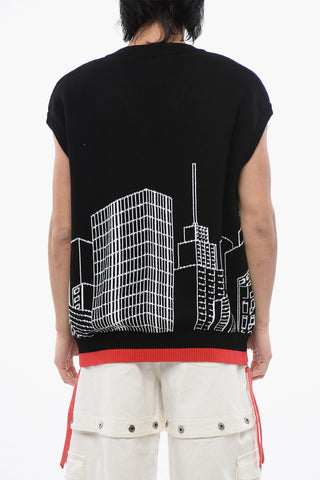 Maglione Smanicato SKYLINE Ricamato