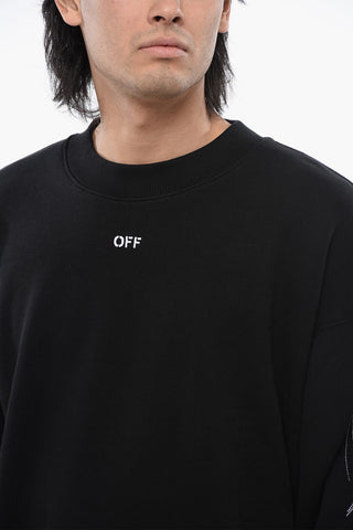 Brushed Cotton SCRIBBLE Embroidered Crewneck Sweater