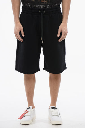 Bestickte Jogger-Shorts SCRIBBLE aus angerauter Baumwolle