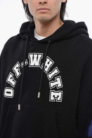 Felpa Con Cappuccio Stampata FOOTBALL In Cotone Garzato