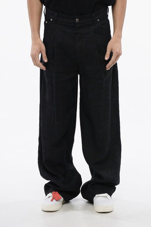 Leinenhose 90SLOGO Baggy Tapered Fit mit Abnähern