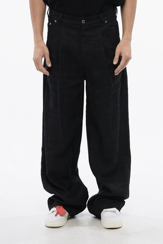Leinenhose 90SLOGO Baggy Tapered Fit mit Abnähern