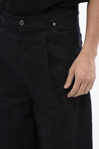 Leinenhose 90SLOGO Baggy Tapered Fit mit Abnähern