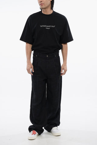 Leinenhose 90SLOGO Baggy Tapered Fit mit Abnähern