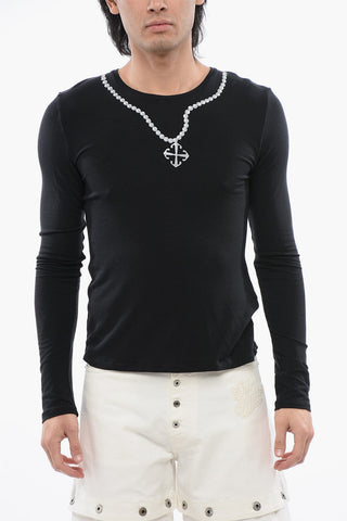Pinted NECKLACE Long Sleeved T-shirt