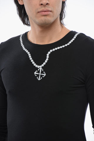 Pinted NECKLACE Long Sleeved T-shirt