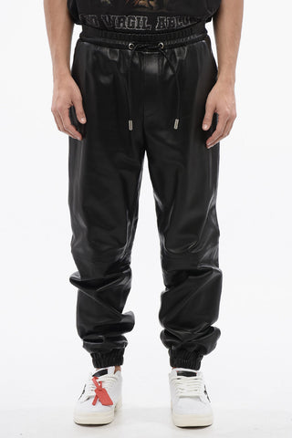 Joggers In Pelle Con Coulisse