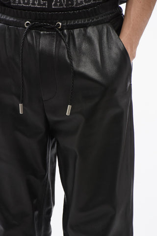 Joggers In Pelle Con Coulisse