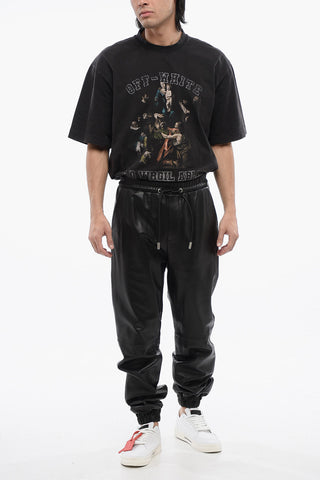 Joggers In Pelle Con Coulisse