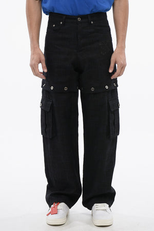 Pantaloni 90SLOGO in Lino con Design Modulare