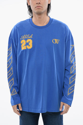 OW 23 WIDE L/S TEE NAUTICAL BLUE  GOLD F