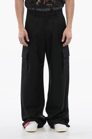 Pantaloni DRILL Cargo A Vita Alta