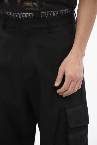Pantaloni DRILL Cargo A Vita Alta
