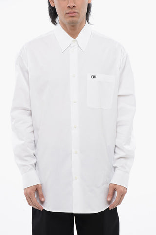 Camicia Ricamata Oversize Fit Con Taschino
