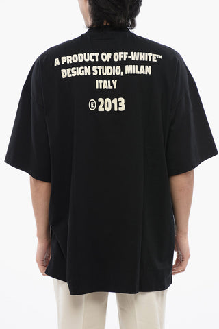 Logoed T-shirt Embelished With Rhinestones