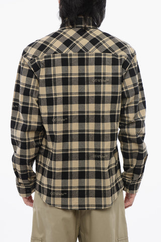 Camicia In Flanella A Quadri Con Tasche Frontali