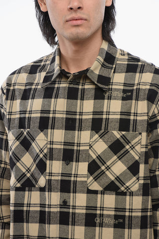 Camicia In Flanella A Quadri Con Tasche Frontali