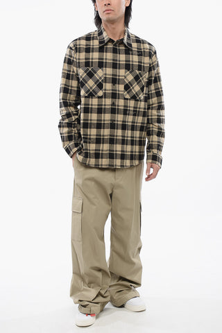 Camicia In Flanella A Quadri Con Tasche Frontali