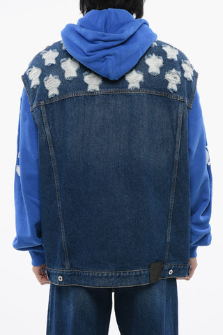 Distressed Effect STARS OVER Denim Vest