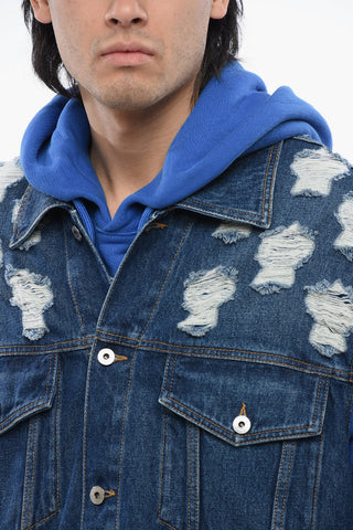Distressed Effect STARS OVER Denim Vest