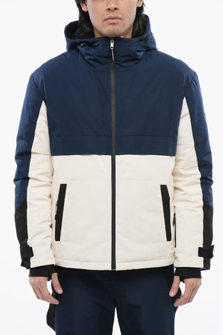 Piumino Color Block Con Interno In Pelle 
