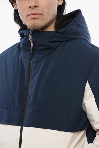 Piumino Color Block Con Interno In Pelle 