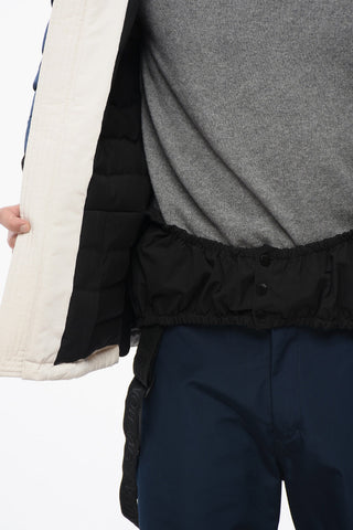 Piumino Color Block Con Interno In Pelle 