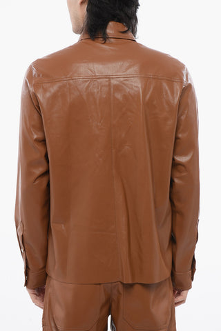 Faux Leather LEEN Shirt with Double Breast Pocket