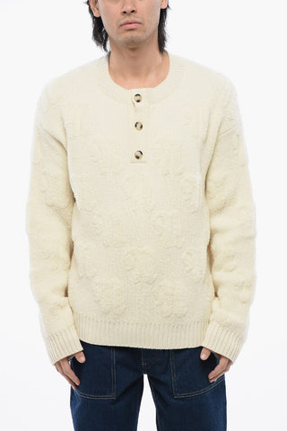 3-Knopf-Pullover FIGLO aus Wolle und Nylon
