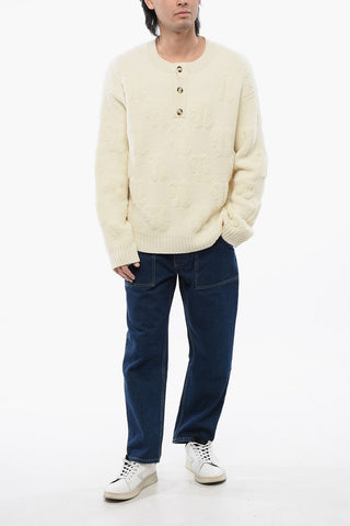 3-Knopf-Pullover FIGLO aus Wolle und Nylon