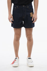 Embroidered Denim Shorts 90SLOGO Raw Wash