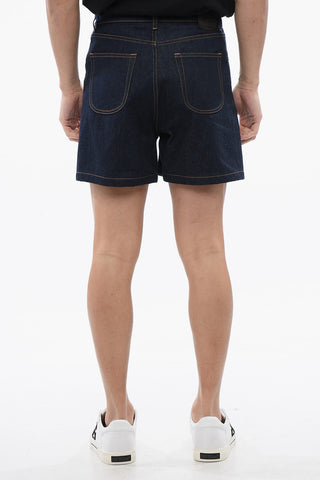 Bestickte Denim-Shorts 90SLOGO Raw Wash