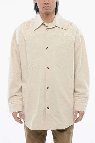 Overshirt MARLAS in Tinta Unita con Ricami