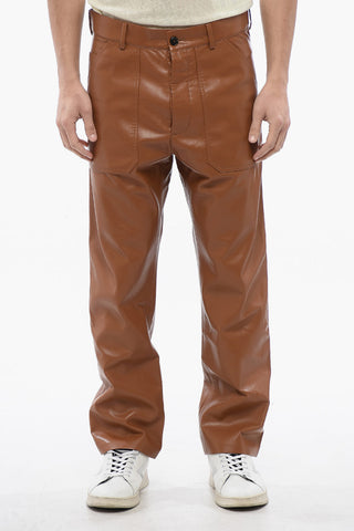 Vegan Leather Trousers JASPER Solid-Color