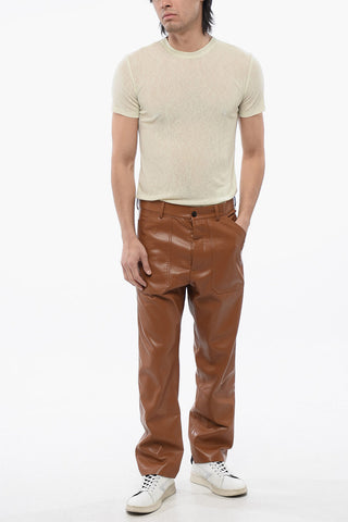 Vegan Leather Trousers JASPER Solid-Color