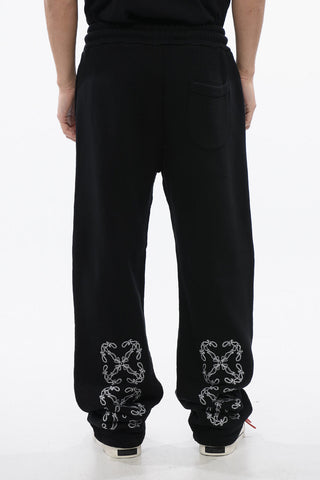Brushed-Cotton Embroidered Joggers BANDANA